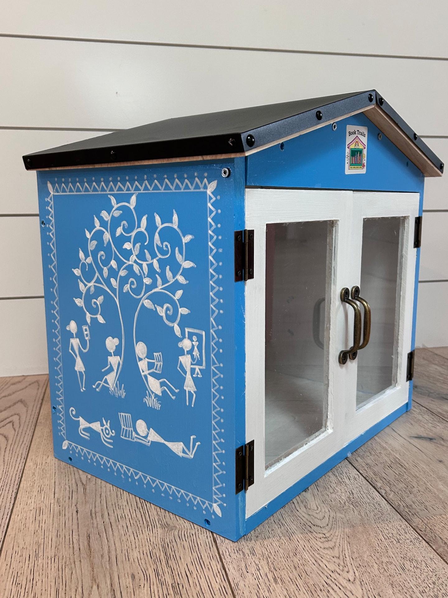 Blue Warli-style Book Trails box