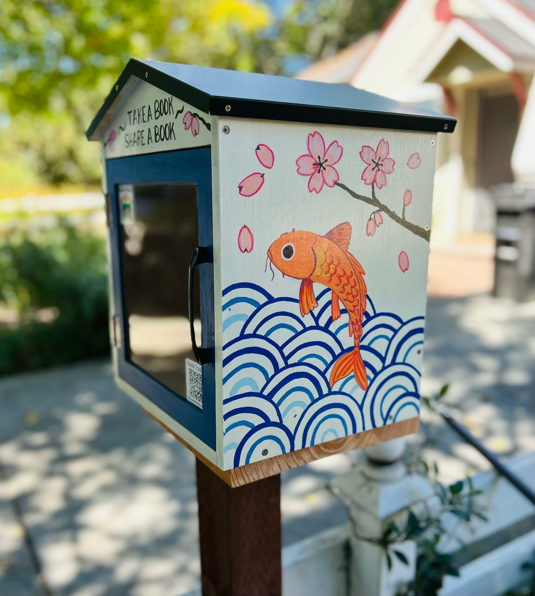 Cherry Blossoms & Koi book box in Willow Glen